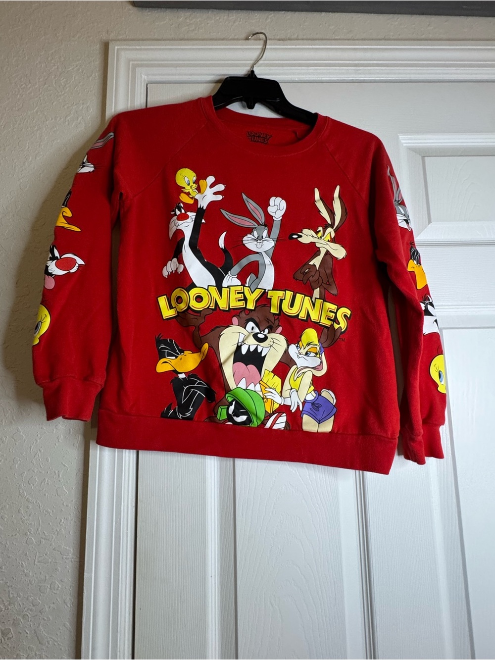 Warner Bros. Red Looney Tunes Character Pullover Sweatshirt